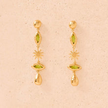 Load image into Gallery viewer, Stainless steel water drop sunflower zircon earrings