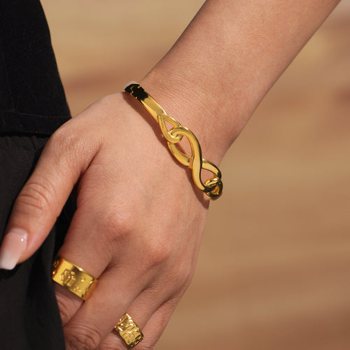 18K gold stainless steel 8-shaped cross clasp bracelet