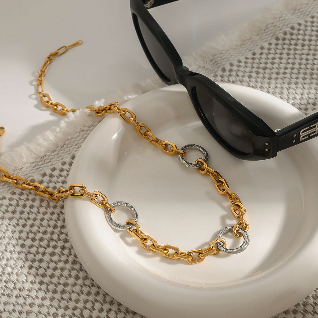 Golden stainless steel personalized necklace