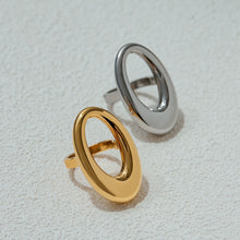 Load image into Gallery viewer, Stainless steel geometric oval hollowed-out ring