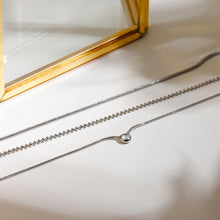 Load image into Gallery viewer, Three-layer titanium steel white rhinestone pendant necklace