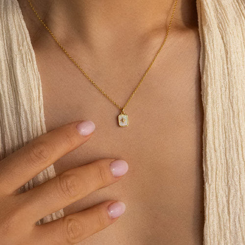 New Polaris Birthstone 12 Birthday crystal Pendant stainless steel necklace