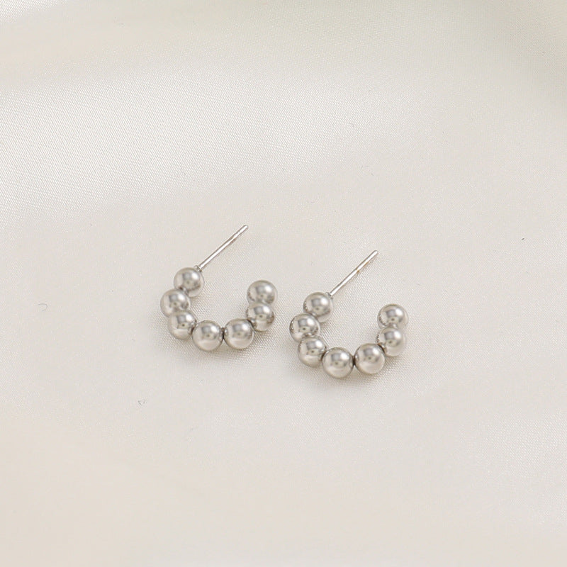 Stainless steel U-shaped stud earrings