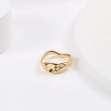 Load image into Gallery viewer, A golden stainless steel design abstract irregular-shaped ring