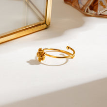 Load image into Gallery viewer, Stainless steel rose flower opening ring