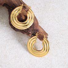 Load image into Gallery viewer, Stainless steel textured circular earrings