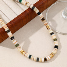 Load image into Gallery viewer, Natural stone colored beaded necklace