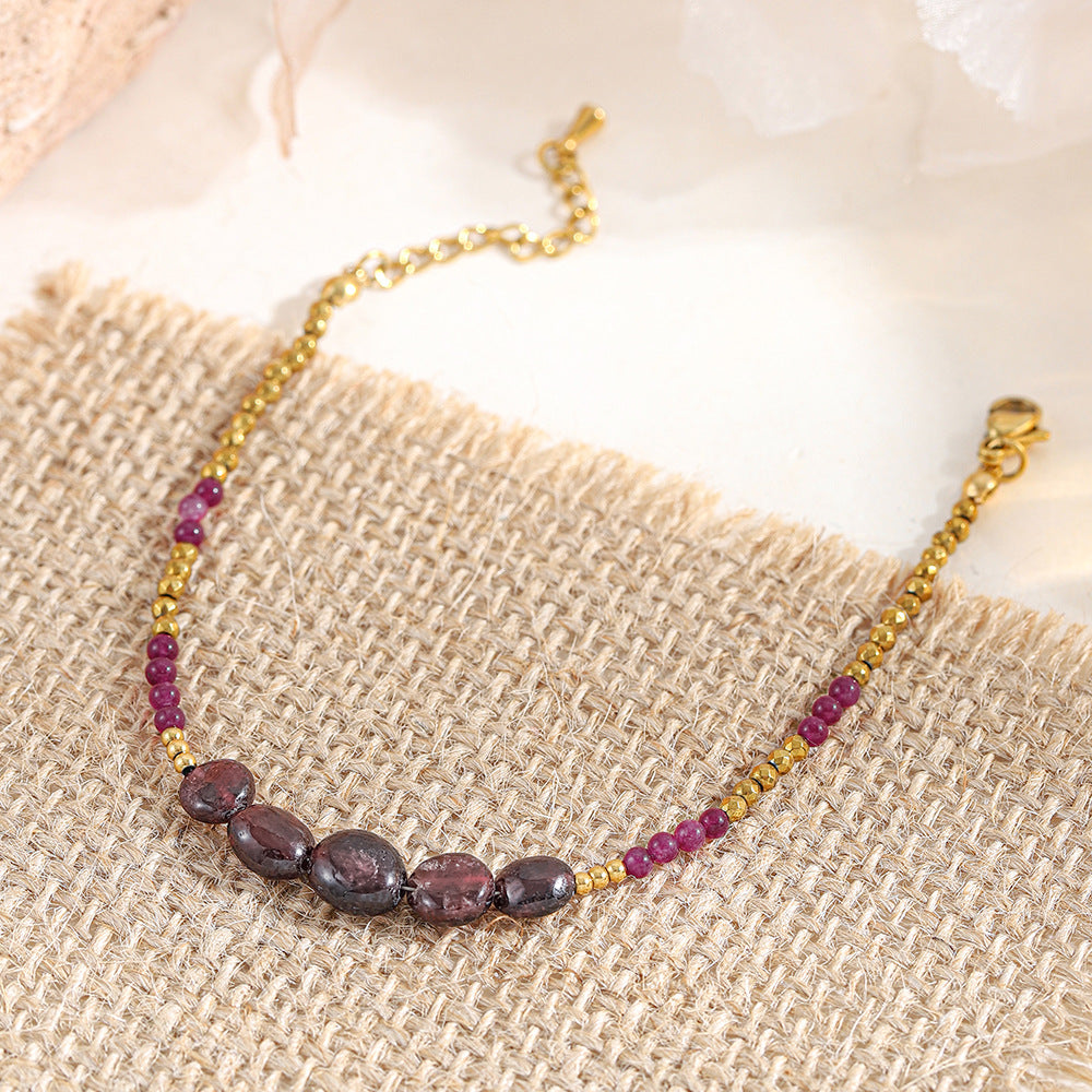 Black gallbladder stone hand-beaded bracelet that does not fade