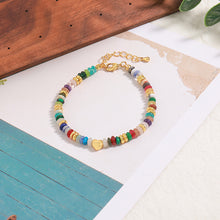 Load image into Gallery viewer, Colored natural stone hand-beaded bracelet