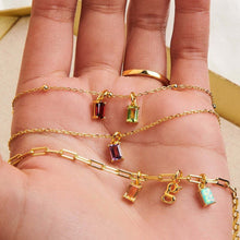 Load image into Gallery viewer, 18K gold stainless steel December birthstone colorful Zircon necklace