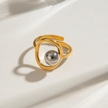 Load image into Gallery viewer, Stainless steel, gold and silver color-matched steel ball open ring
