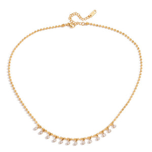 Stainless steel white zircon pendant necklace