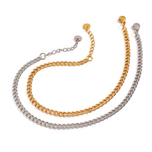 Load image into Gallery viewer, Gold and silver double-layer Cuban chain stainless steel foot chain set