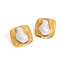 Load image into Gallery viewer, Stainless steel imitation pearl stud earrings