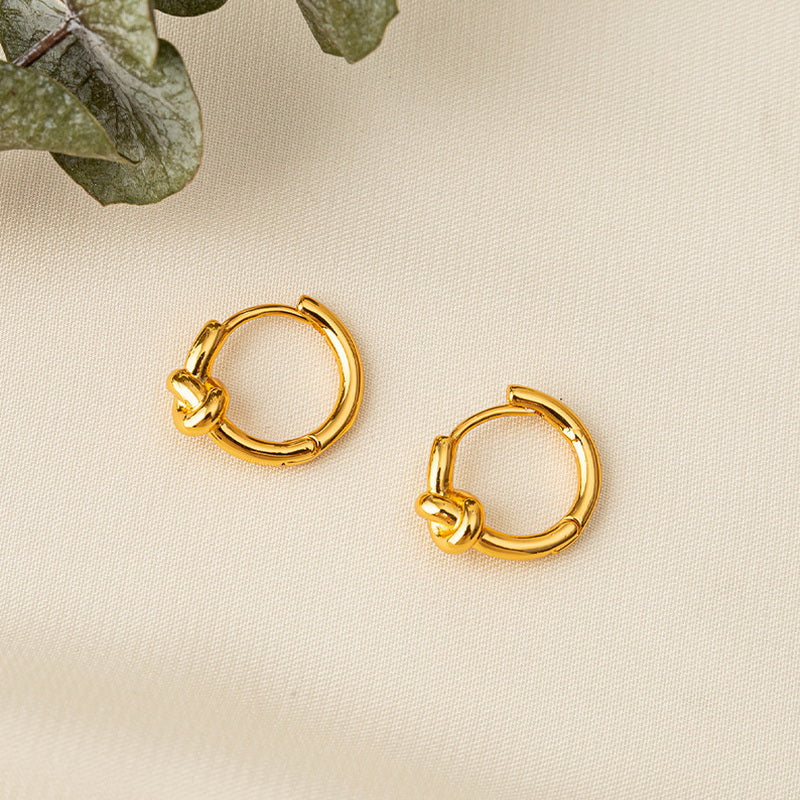 Golden French plain ring ear buckles