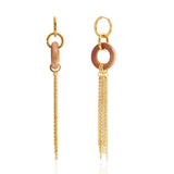 Wooden tassel stainless steel earrings