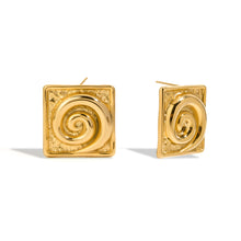 Load image into Gallery viewer, Stainless steel stud earrings, 18K gold