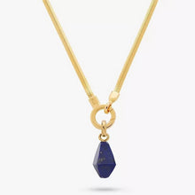 Load image into Gallery viewer, 18K gold stainless steel natural stone lapis lazuli pendant necklace