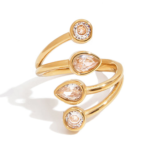 Stainless steel zircon ring