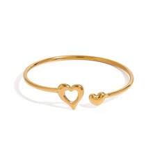 Load image into Gallery viewer, Stainless steel heart-shaped opening bracelet