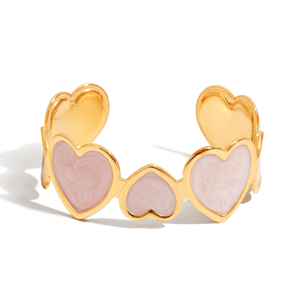 Stainless steel oil-dripping heart bracelet