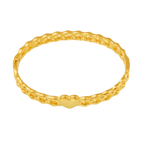 Stainless steel 18K gold hollowed-out buckle heart-shaped bracelet