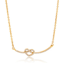 Load image into Gallery viewer, Golden stainless steel rhinestone heart-shaped necklace