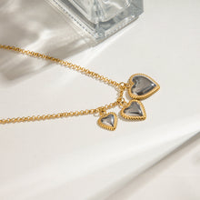 Load image into Gallery viewer, Stainless steel gold and silver color-matched heart-shaped pendant necklace