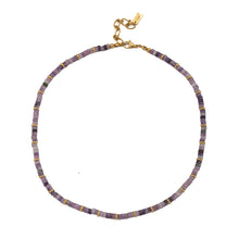 Load image into Gallery viewer, Purple natural stone beaded necklace