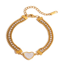 Load image into Gallery viewer, Stainless steel zircon heart-shaped bracelet