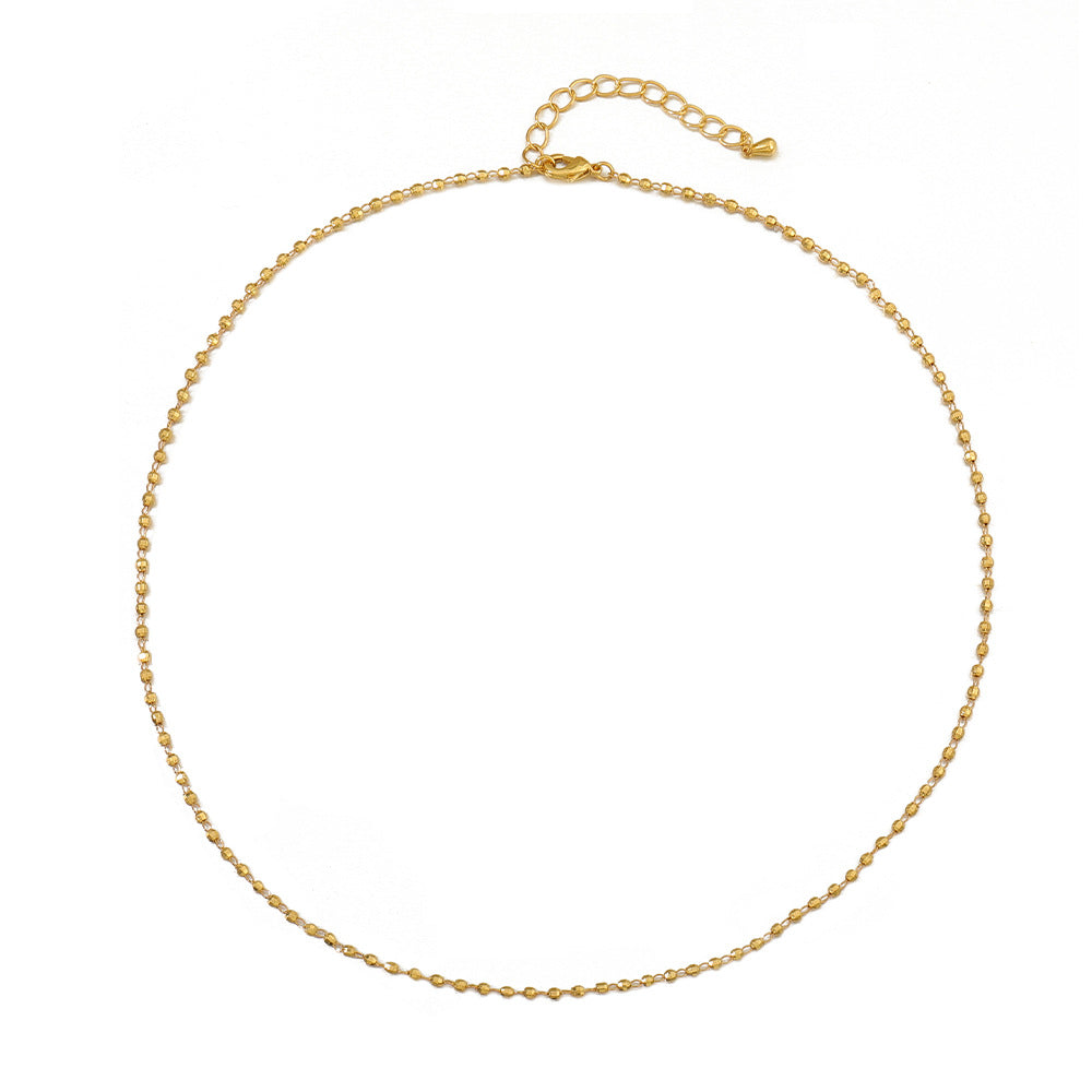 Colored natural stone freshwater pearl string necklace