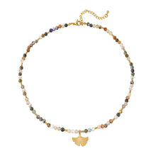 Load image into Gallery viewer, A hand-beaded necklace made of colored natural tourmaline