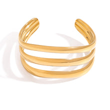 Load image into Gallery viewer, Stainless steel perforated multi-layer open plain ring bracelet