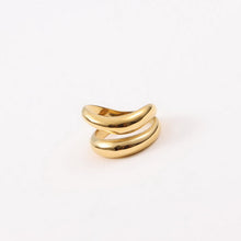 Load image into Gallery viewer, 18K gold stainless steel double-layer arc-shaped special-shaped ring