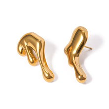 Load image into Gallery viewer, Golden stainless steel lava earrings