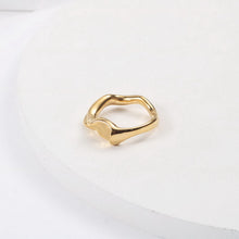 Load image into Gallery viewer, A golden stainless steel design abstract irregular-shaped ring