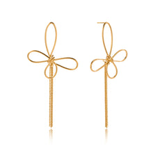 Load image into Gallery viewer, Stainless steel butterfly tassel stud earrings