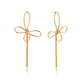 Stainless steel butterfly tassel stud earrings