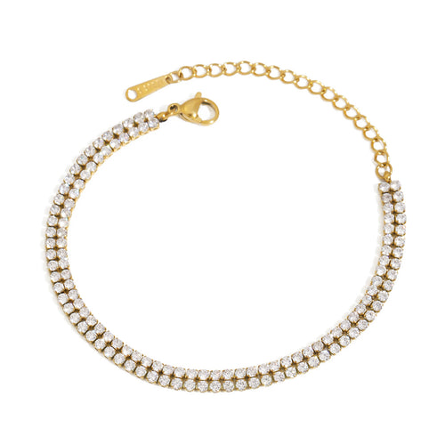 Stainless steel zircon chain bracelet