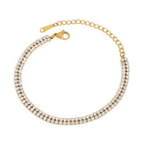 Stainless steel zircon chain bracelet