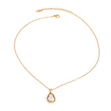 Imitation Baroque pearl pendant stainless steel necklace