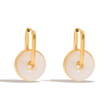 Load image into Gallery viewer, Stainless steel imitation white shell circle earrings