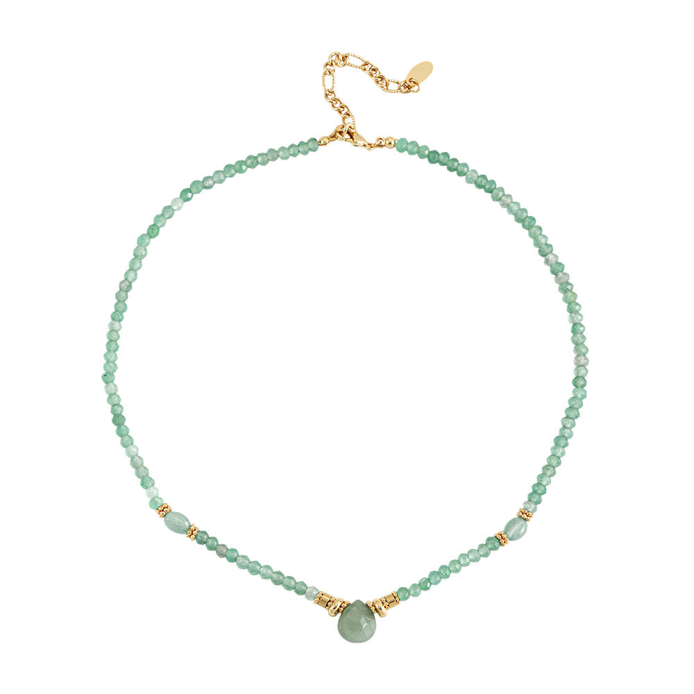 Green Dongling Natural stone handcrafted beaded necklace