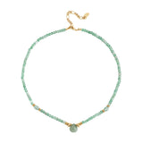 Green Dongling Natural stone handcrafted beaded necklace