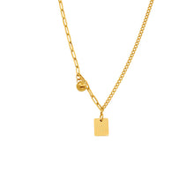 Load image into Gallery viewer, Stainless steel English square sign round ball pendant necklace collarbone chain