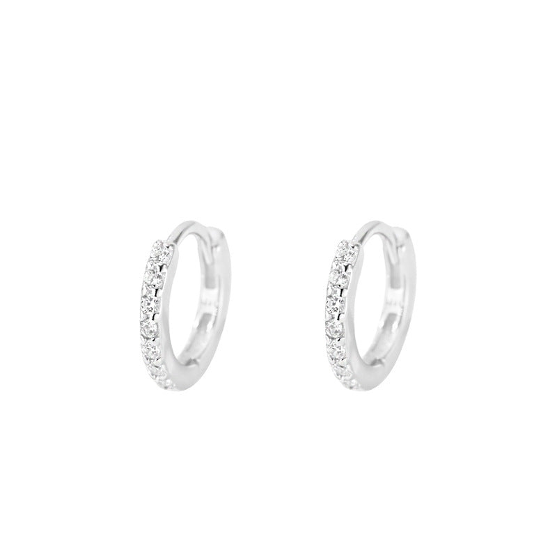 1 pair of S925 sterling silver zircon earrings and ear rings