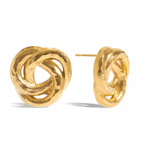 Stainless steel sand gold earrings