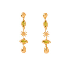 Load image into Gallery viewer, Stainless steel water drop sunflower zircon earrings