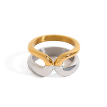 Load image into Gallery viewer, Stainless steel, gold and steel color two-tone ring