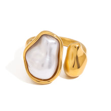 Load image into Gallery viewer, Stainless steel special-shaped pearl ring
